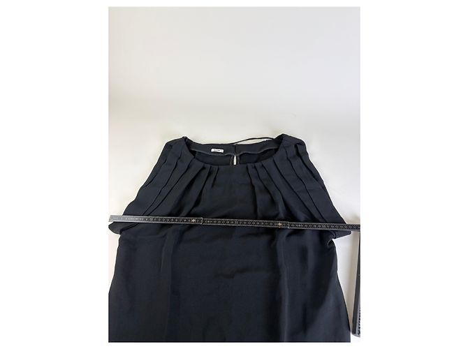 Vintage Miu Miu Ärmelloses Drapiertes Kleid Schwarz M - Ansicht 8
