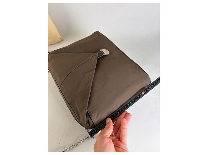 Vintage Loewe Bifold Wallet Nylon Leather Dark Brown Silver Braun - Ansicht 11