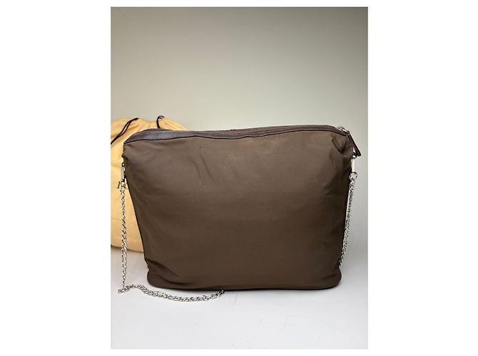 Vintage Loewe Bifold Wallet Nylon Leather Dark Brown Silver Braun - Ansicht 14