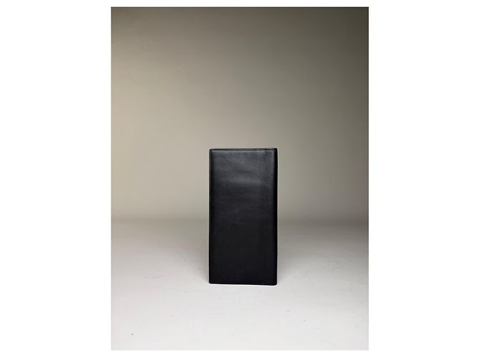 Vintage Dior Smooth Leather Bifold Wallet Black Silver - view 12
