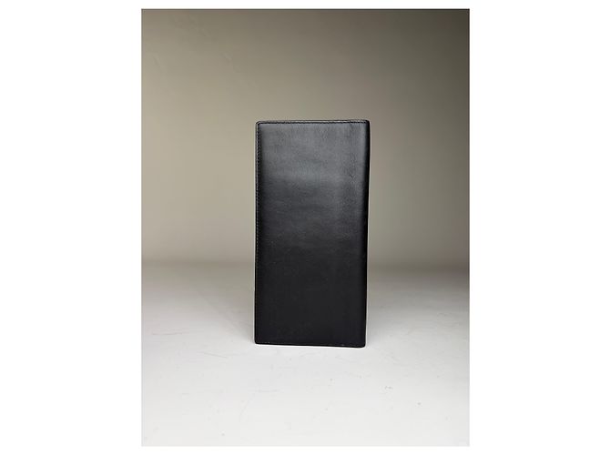 Vintage Dior Smooth Leather Bifold Wallet Black Silver - view 2