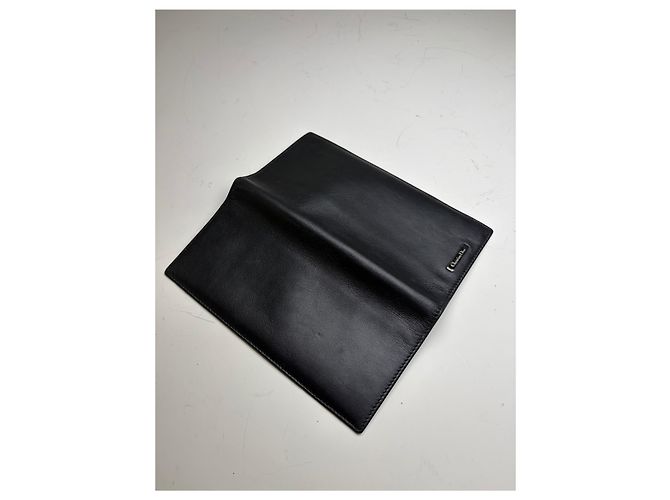 Vintage Dior Smooth Leather Bifold Wallet Black Silver - view 8