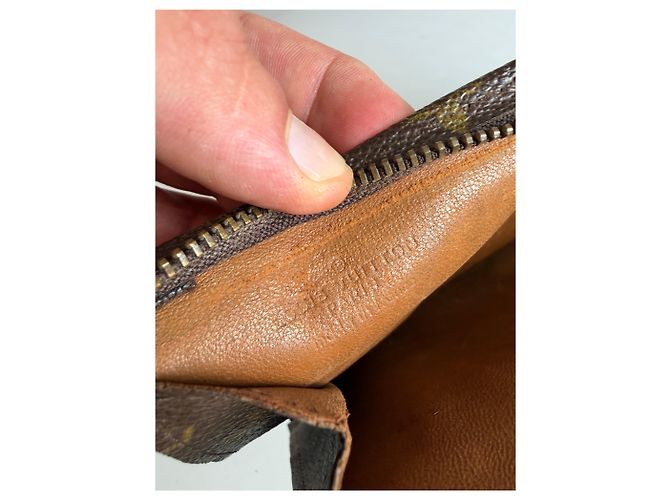 Clutch Vintage Louis Vuitton Monogram Canvas Brown Gold Marrone - vista 4