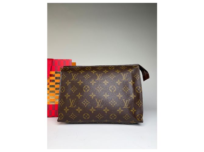 Clutch Vintage Louis Vuitton Monogram Canvas Brown Gold Marrone - vista 5