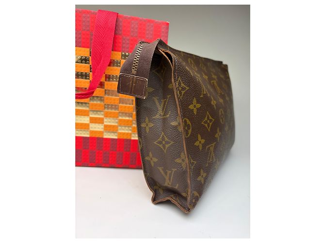 Clutch Vintage Louis Vuitton Monogram Canvas Brown Gold Marrone - vista 8