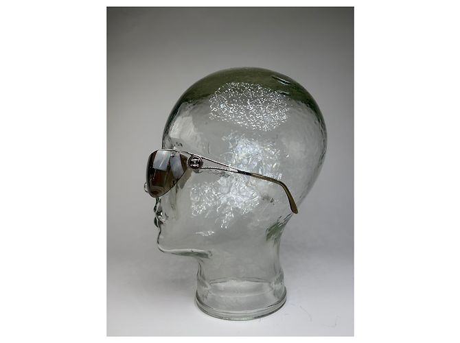 Céline Vintage Celine Shield Sonnenbrille Braun Silber - Ansicht 13