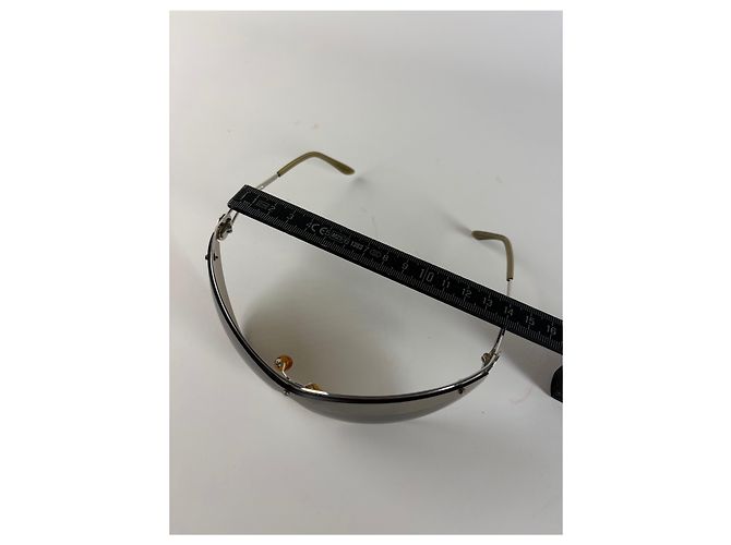 Céline Vintage Celine Shield Sonnenbrille Braun Silber - Ansicht 5