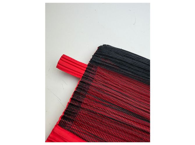 Beauty Case Vintage Issey Miyake Pleats Please Rosso Nero - vista 4