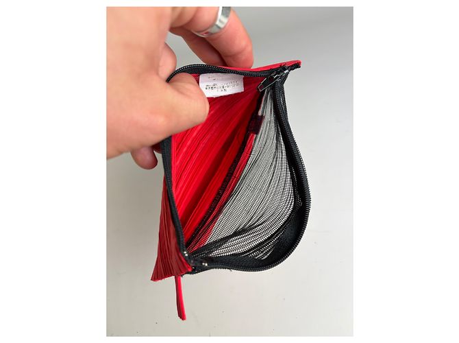 Beauty Case Vintage Issey Miyake Pleats Please Rosso Nero - vista 5