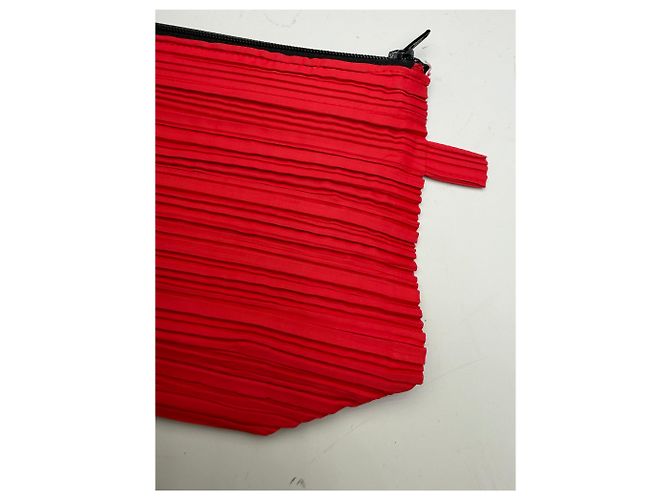Beauty Case Vintage Issey Miyake Pleats Please Rosso Nero - vista 7