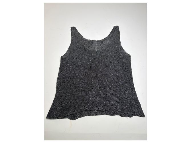 Vintage Issey Miyake ärmelloses Top Black Silver S Schwarz - Ansicht 12