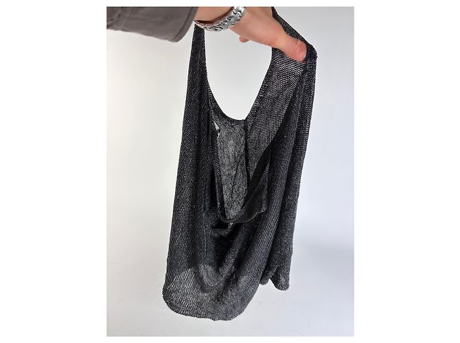 Vintage Issey Miyake ärmelloses Top Black Silver S Schwarz - Ansicht 13