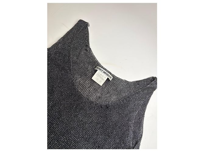 Vintage Issey Miyake ärmelloses Top Black Silver S Schwarz - Ansicht 5