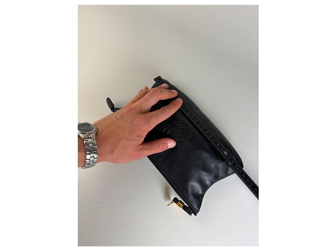 Vintage Loewe Soft Leather Pouch Schwarz Gold - Ansicht 10