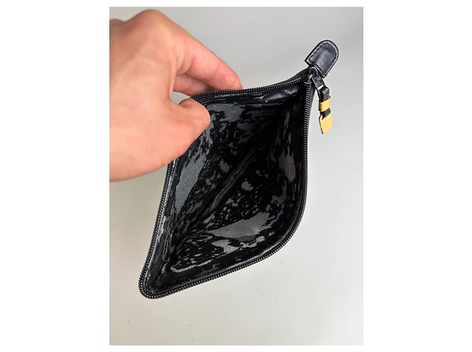 Vintage Loewe Soft Leather Pouch Schwarz Gold - Ansicht 3