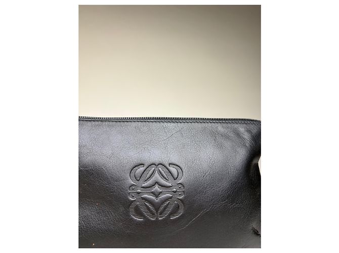 Vintage Loewe Soft Leather Pouch Schwarz Gold - Ansicht 6