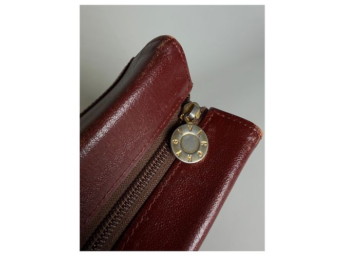 Sac structuré en cuir embossé Givenchy Vintage Burgundy Gold Bordeaux - vue 6