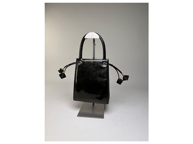 Vintage Givenchy Antigona Tote aus Lackleder Schwarz Gold - Ansicht 10