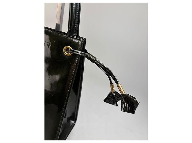 Vintage Givenchy Antigona Tote aus Lackleder Schwarz Gold - Ansicht 5