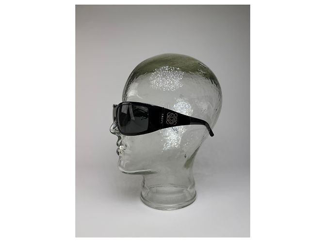 Occhiali da sole Vintage Loewe in acetato Nero Argento - vista 2