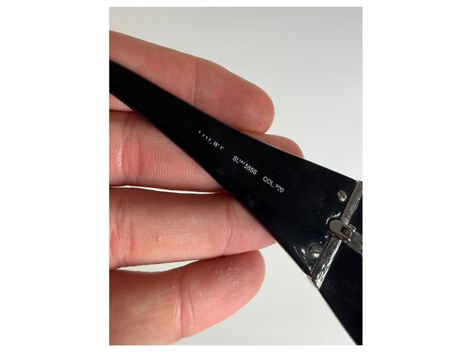 Occhiali da sole Vintage Loewe in acetato Nero Argento - vista 6