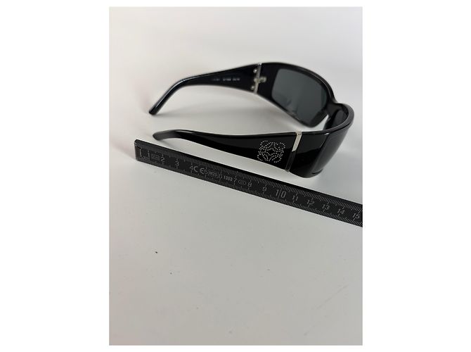 Occhiali da sole Vintage Loewe in acetato Nero Argento - vista 8