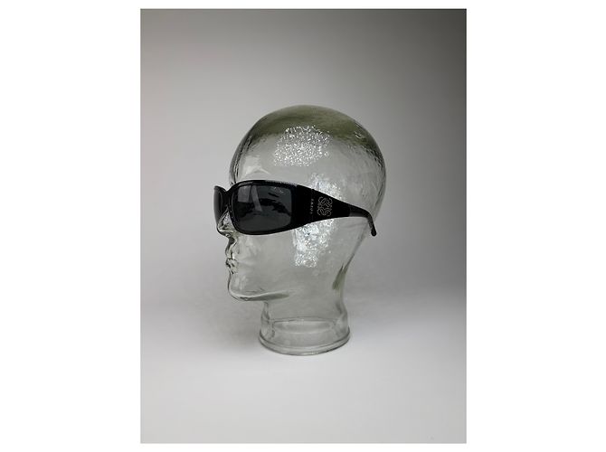 Occhiali da sole Vintage Loewe in acetato Nero Argento - vista 9