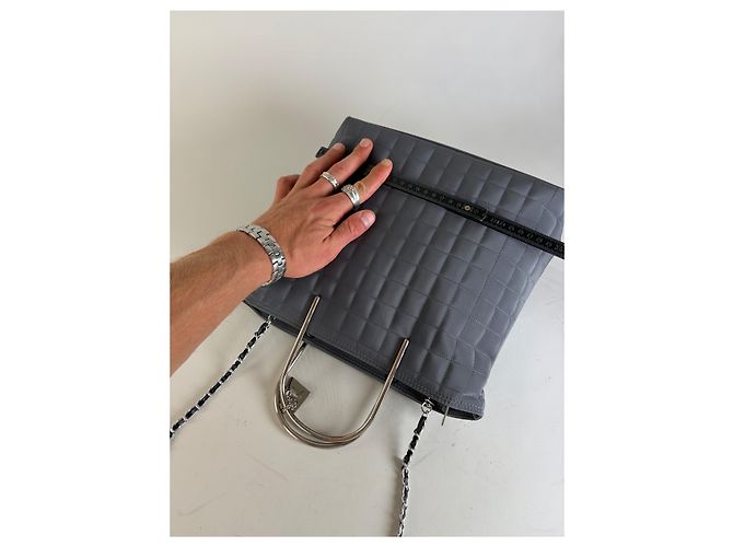 Vintage Courreges Stepp nylon Tote Grey Silver Grau - Ansicht 11