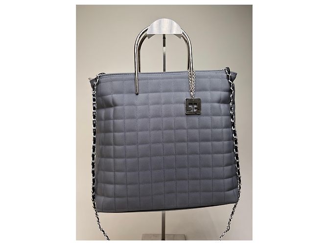 Vintage Courreges Stepp nylon Tote Grey Silver Grau - Ansicht 14