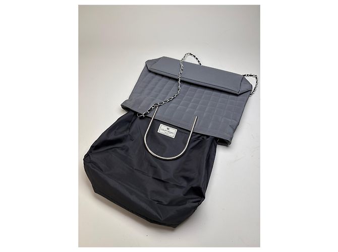 Vintage Courreges Stepp nylon Tote Grey Silver Grau - Ansicht 3