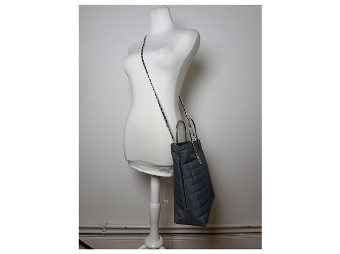 Vintage Courreges Stepp nylon Tote Grey Silver Grau - Ansicht 5