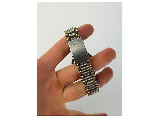Vintage Givenchy Armbanduhr aus Edelstahl zweifarbig Silver Gold Silber - Ansicht 3