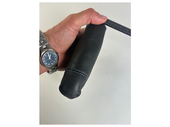 16 Céline Pouch con zip Vintage Celine in pelle testurizzata Nero Argento - vista 10