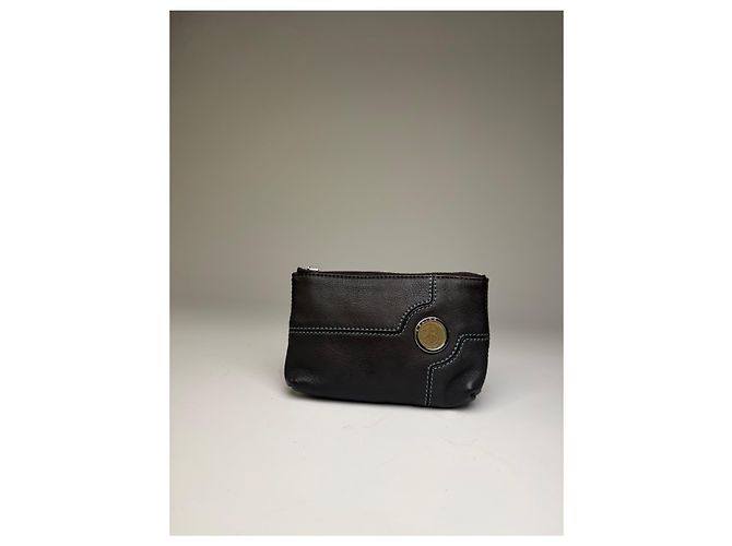 16 Céline Pouch con zip Vintage Celine in pelle testurizzata Nero Argento - vista 11