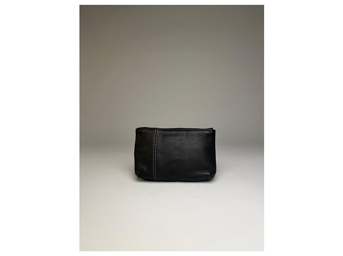16 Céline Pouch con zip Vintage Celine in pelle testurizzata Nero Argento - vista 12