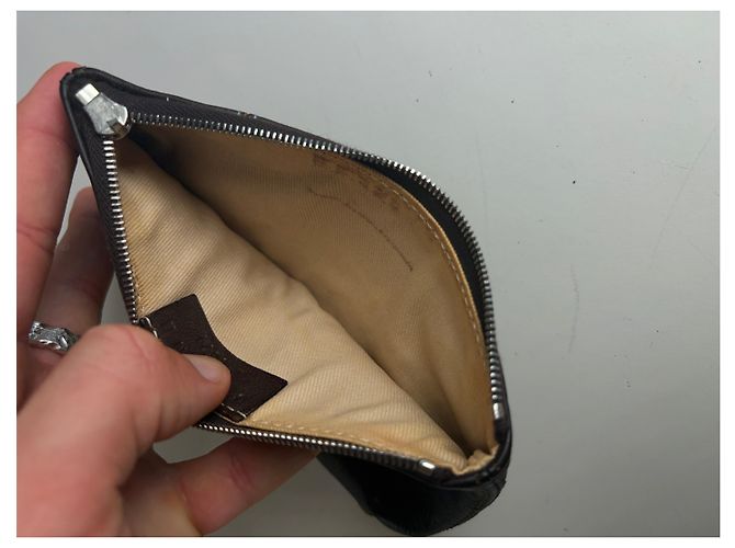 16 Céline Pouch con zip Vintage Celine in pelle testurizzata Nero Argento - vista 3