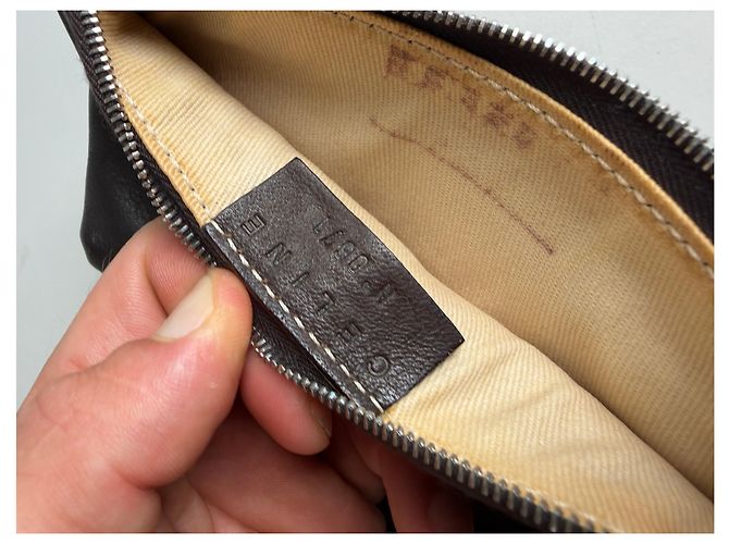 16 Céline Pouch con zip Vintage Celine in pelle testurizzata Nero Argento - vista 4