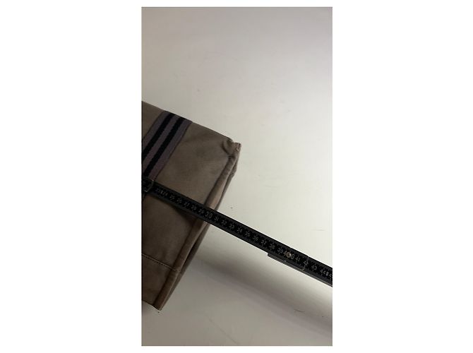 Hermès Vintage Hermes Canvas Stripe Tote Grau Schwarz Lila - Ansicht 10