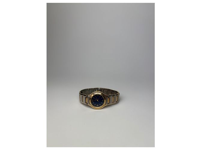 Vintage Givenchy Armbanduhr aus Edelstahl Blau Gold - Ansicht 6