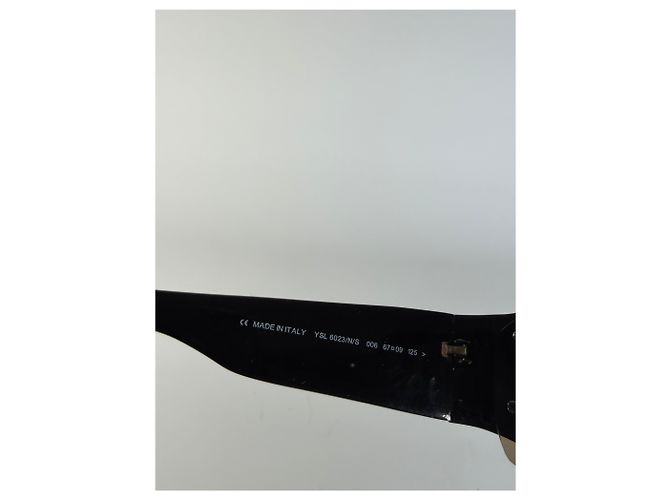 Occhiali da sole Vintage Yves Saint Laurent Logo Black Brown Gradient Nero - vista 7