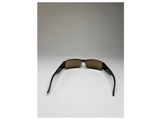 Occhiali da sole Vintage Yves Saint Laurent Logo Black Brown Gradient Nero - vista 9
