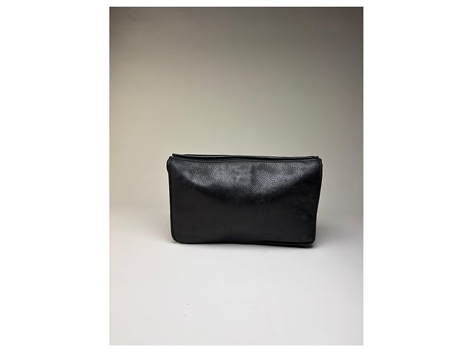 Clutch a patta Vintage Gianni Versace in pelle martellata Nero Oro - vista 13