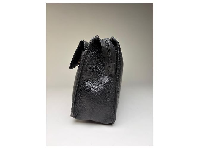 Clutch a patta Vintage Gianni Versace in pelle martellata Nero Oro - vista 7
