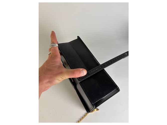 Sac bandoulière à rabat en cuir texturé avec logo Givenchy Vintage Noir - vue 12
