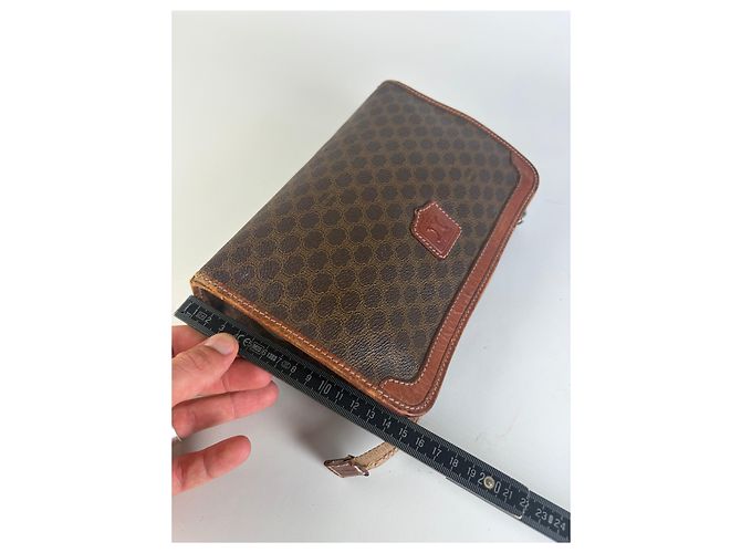 16 Céline Cartera bifold Vintage Celine Monogram Canvas Brown Beige Castaño - vista 11