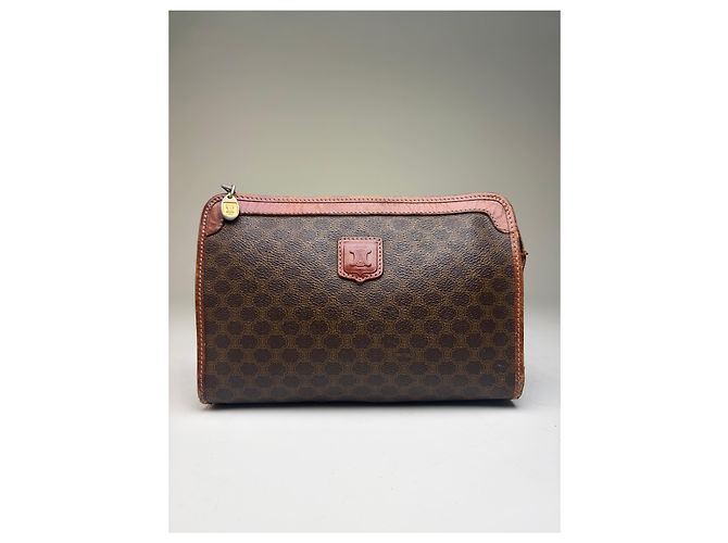 16 Céline Cartera bifold Vintage Celine Monogram Canvas Brown Beige Castaño - vista 5