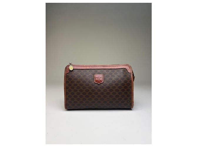 16 Céline Cartera bifold Vintage Celine Monogram Canvas Brown Beige Castaño - vista 6