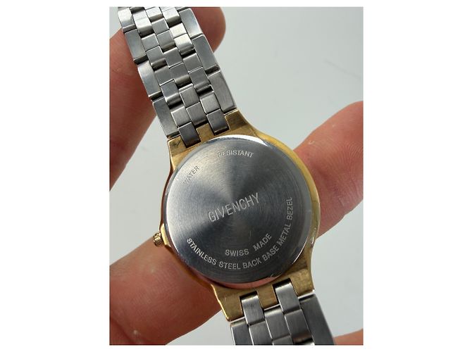 Vintage Givenchy Klassische Armbanduhr Gold Silber Golden - Ansicht 2