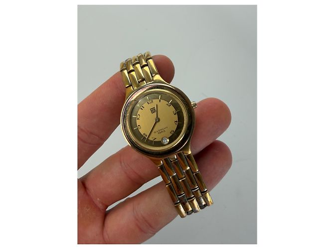 Vintage Givenchy Klassische Armbanduhr Gold Silber Golden - Ansicht 4