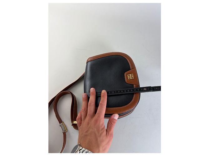 Givenchy Vintage Leder-Crossbody-Bag mit Klappe Schwarz Braun - Ansicht 11